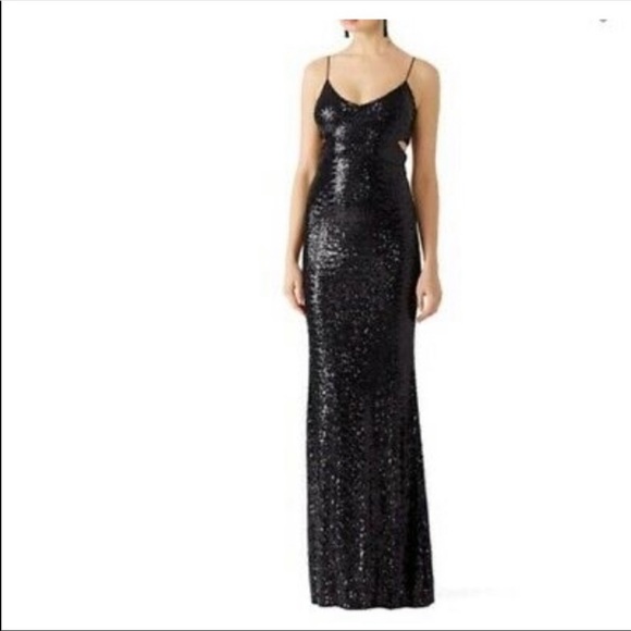 badgley mischka sangria ruffle gown